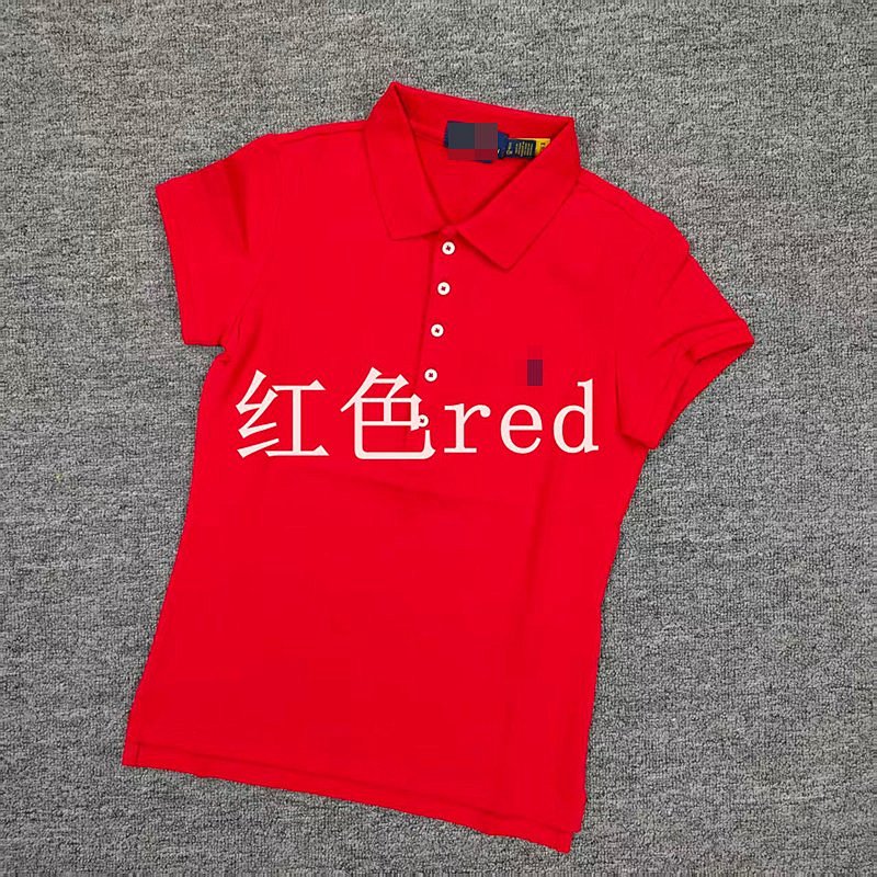 .00## Five-button Knitted Collar Short-sleeved Polo Shirt womenRL Polo C 9