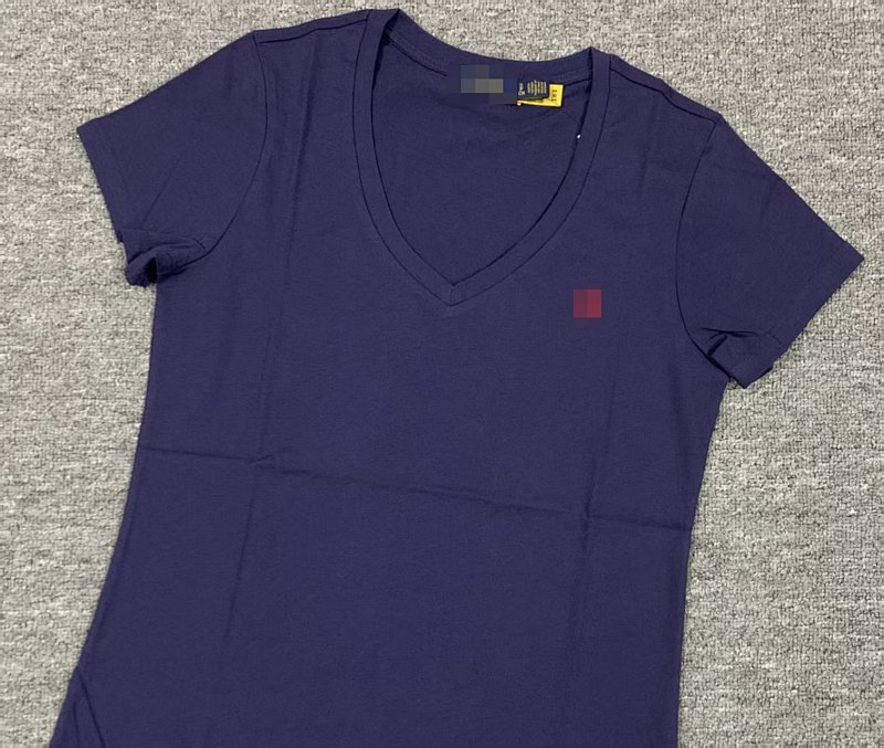 .00#pure Cotton V-neck Solid Color T-shirt For Women V T C 12