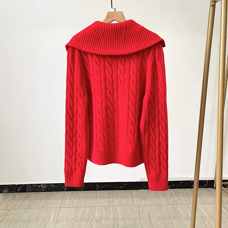 ##Wool Cable Knit Full Zip Cardigan 808 P 5