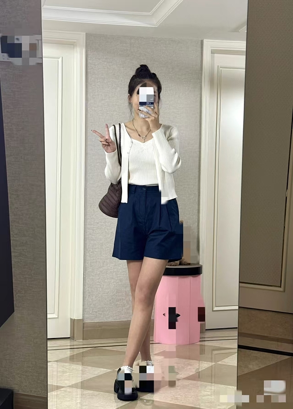 ##Women's Linen Casual Suit Shorts P 2