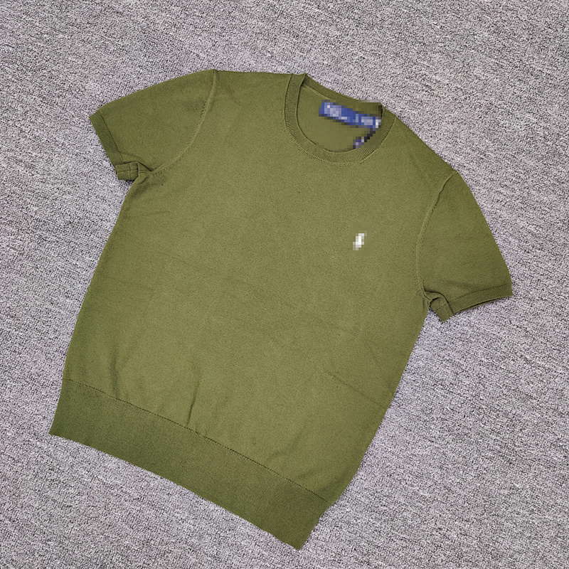 #Women's Horse Cotton Knitted Short Sleeved Shirt C 12