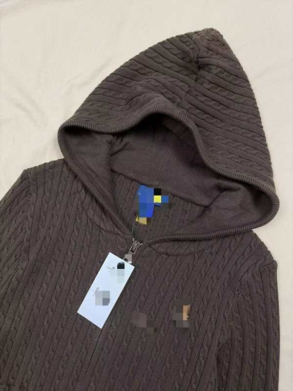 ##Big Kids' Hooded Small Twill Knit Sweater Z 7
