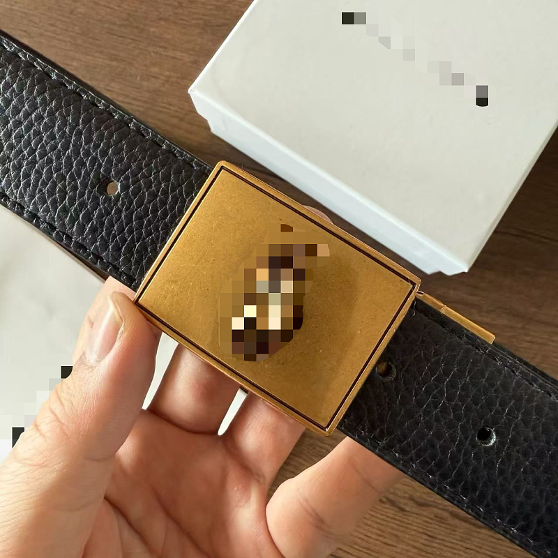 ##Men's Litchi-Grain Cowhide Belt E 5