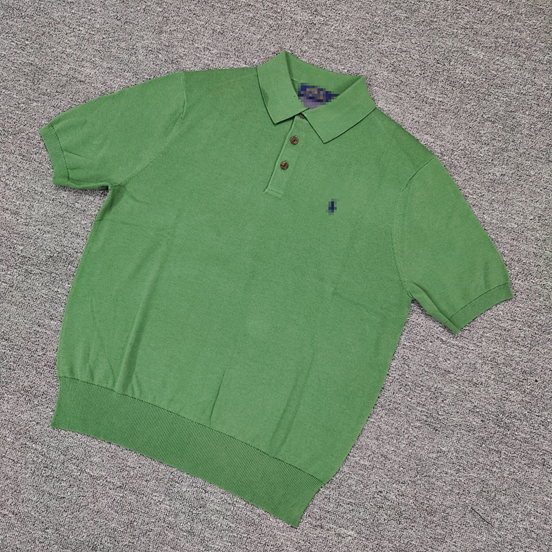 #Men's Neat Knitted Short Sleeved Shirt C 4