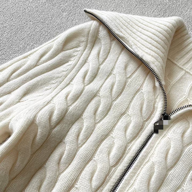 ##Wool Cable Knit Full Zip Cardigan 808 P 11
