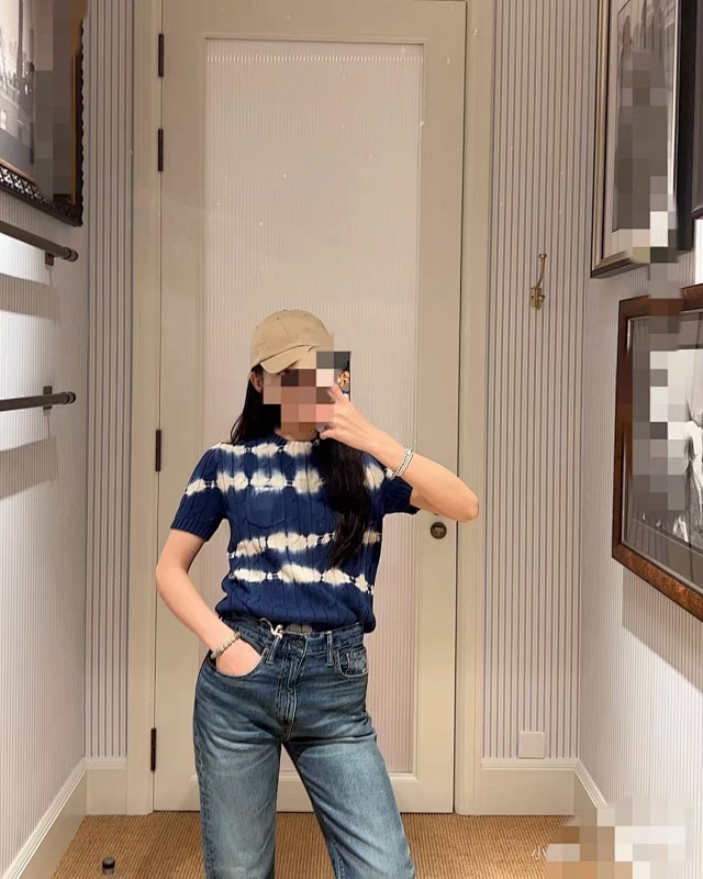##Tie-Dye Stripe Twist Short Sleeve 0209 P 3