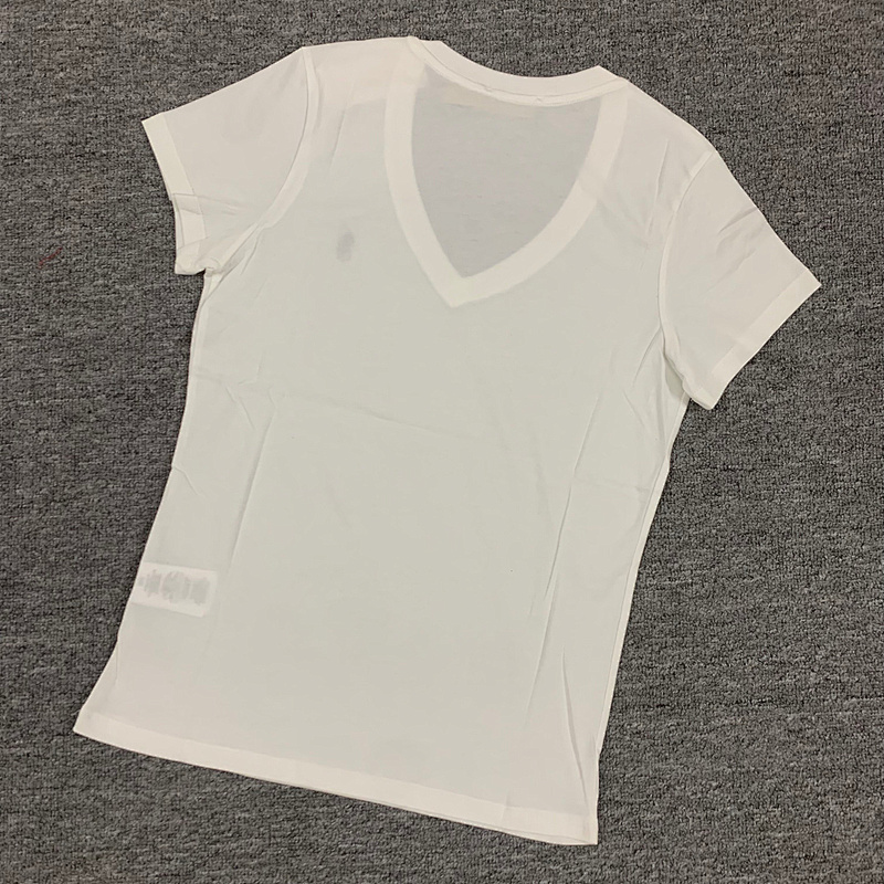 .00#pure Cotton V-neck Solid Color T-shirt For Women V T C 11