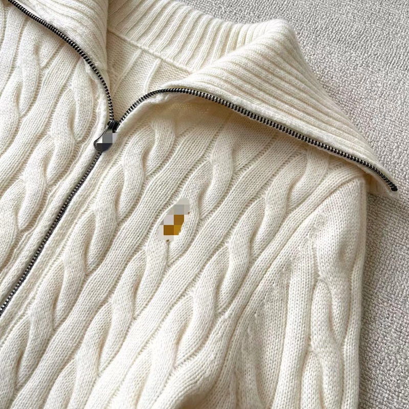##Wool Cable Knit Full Zip Cardigan 808 P 10