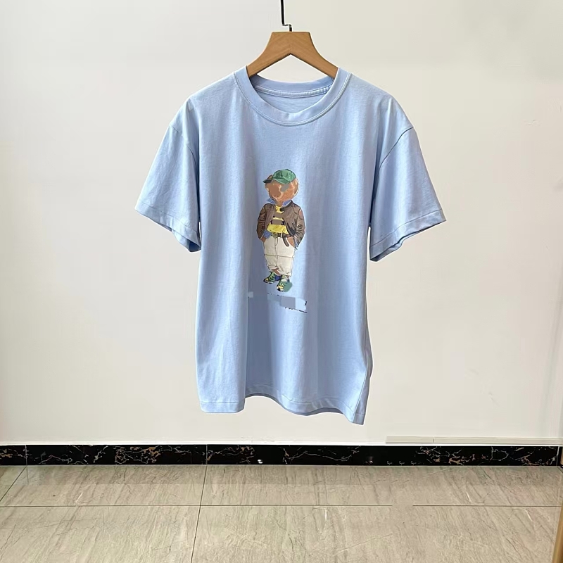##Sky Blue Bear Graphic Tee 0808 T P 6