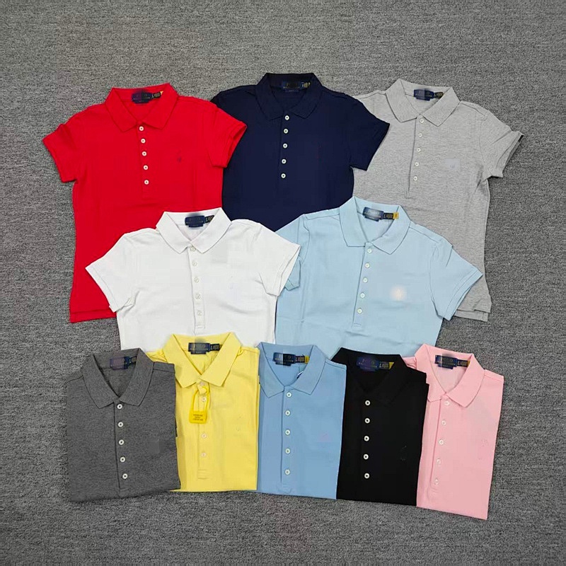 .00## Five-button Knitted Collar Short-sleeved Polo Shirt womenRL Polo C 2