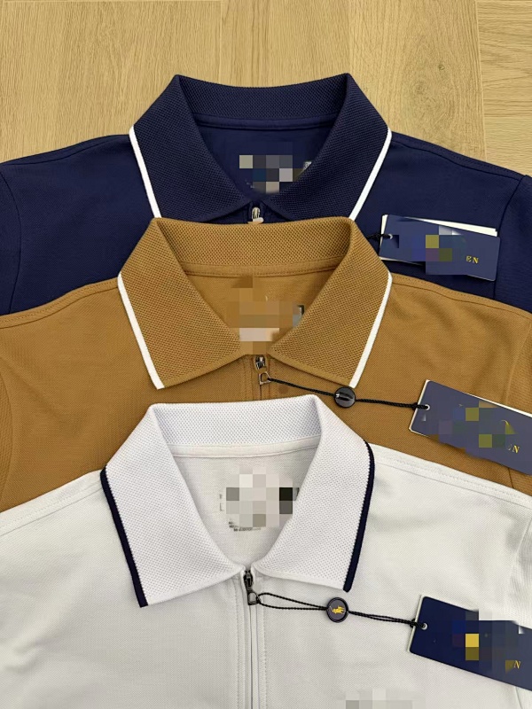 ##Custom Slim Fit Half-Zip Polo Shirt With Tipping Polo Y 7