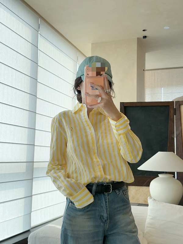 ##Linen Stripe Shirt 027 P 6