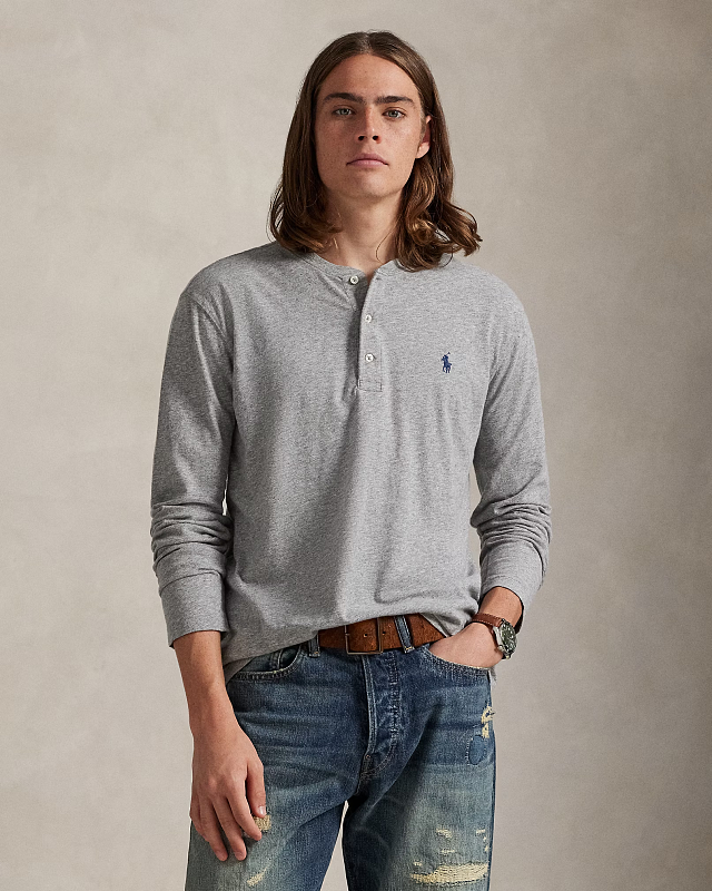 ##Long Sleeve Henley T-Shirt T B 2