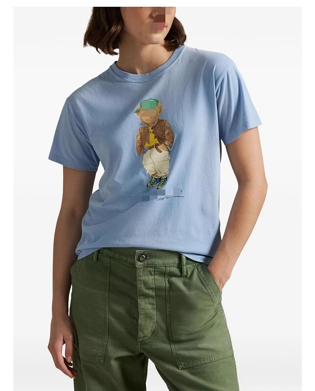 ##Sky Blue Bear Graphic Tee 0808 T P 4