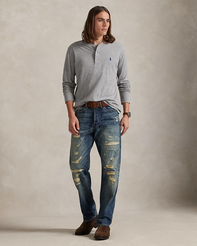 ##Long Sleeve Henley T-Shirt T B 4