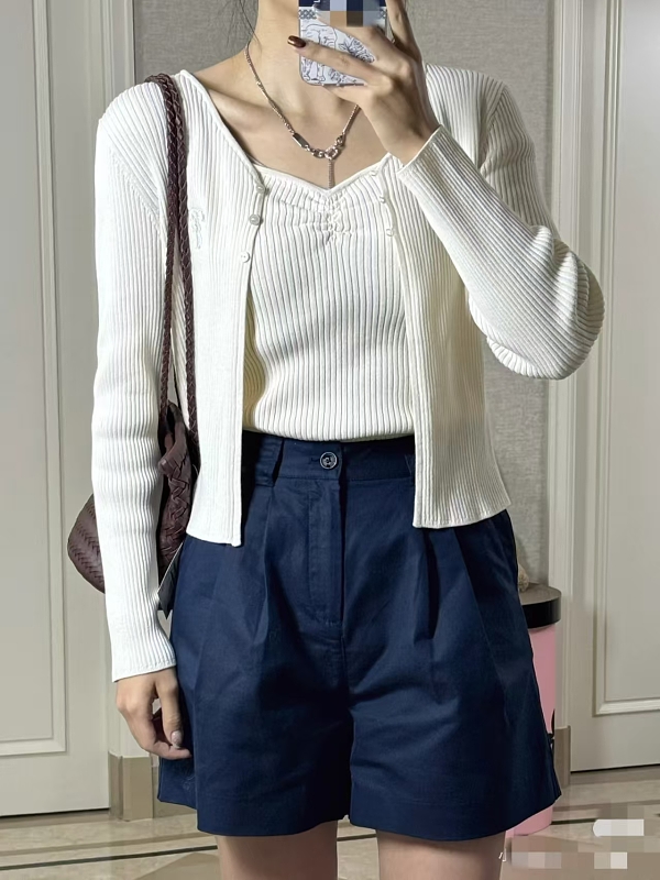 ##Women's Linen Casual Suit Shorts P 4