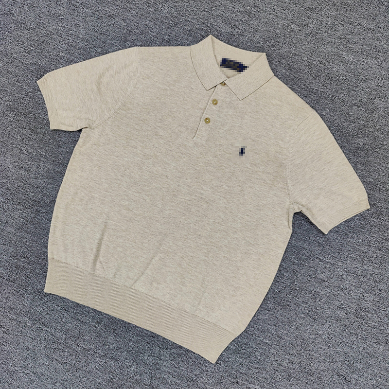 #Men's Neat Knitted Short Sleeved Shirt C 10