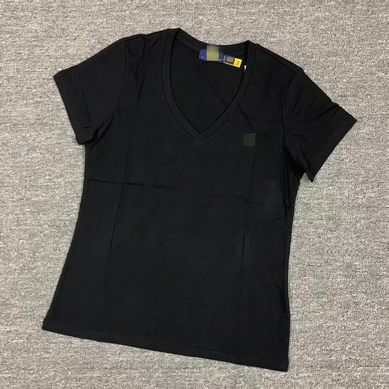 .00#pure Cotton V-neck Solid Color T-shirt For Women V T C 8