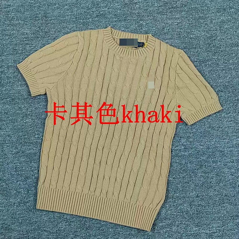 .00##candy Color Round Neck Pure Cotton Short Sleeves Sweater C 6