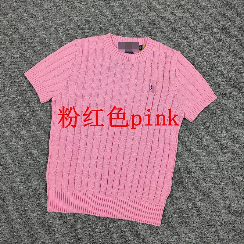 .00##candy Color Round Neck Pure Cotton Short Sleeves Sweater C 8