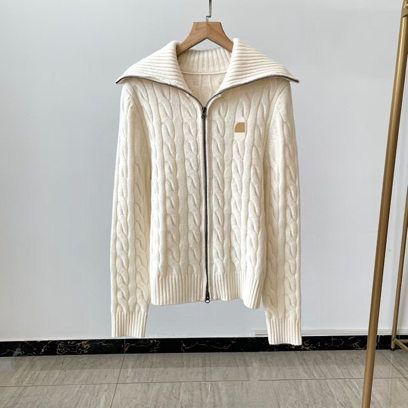 ##Wool Cable Knit Full Zip Cardigan 808 P 6
