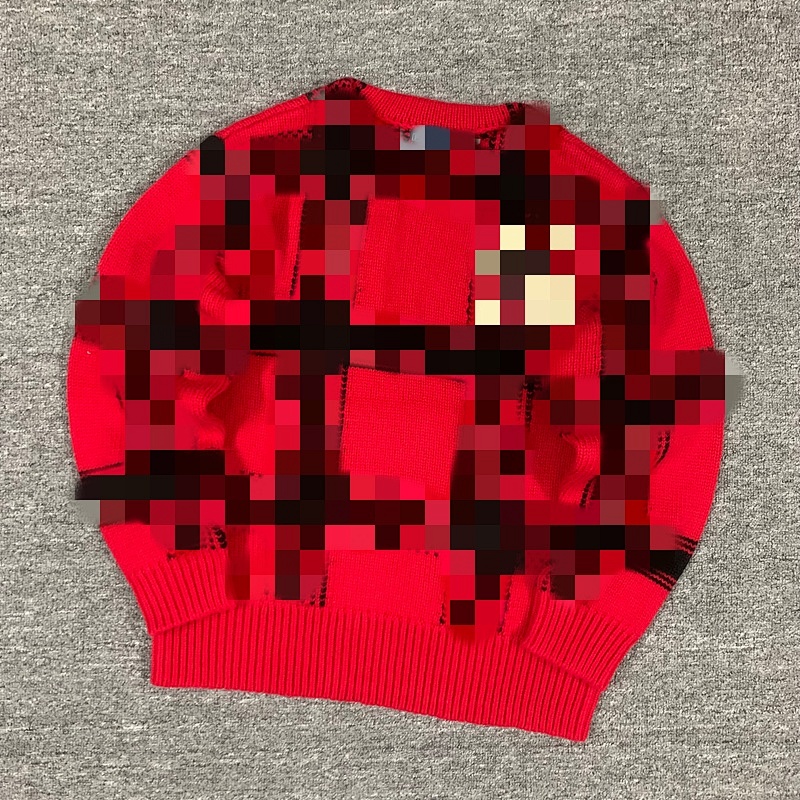 ##ny Co-branded Plaid Red Sweater Ny P 2
