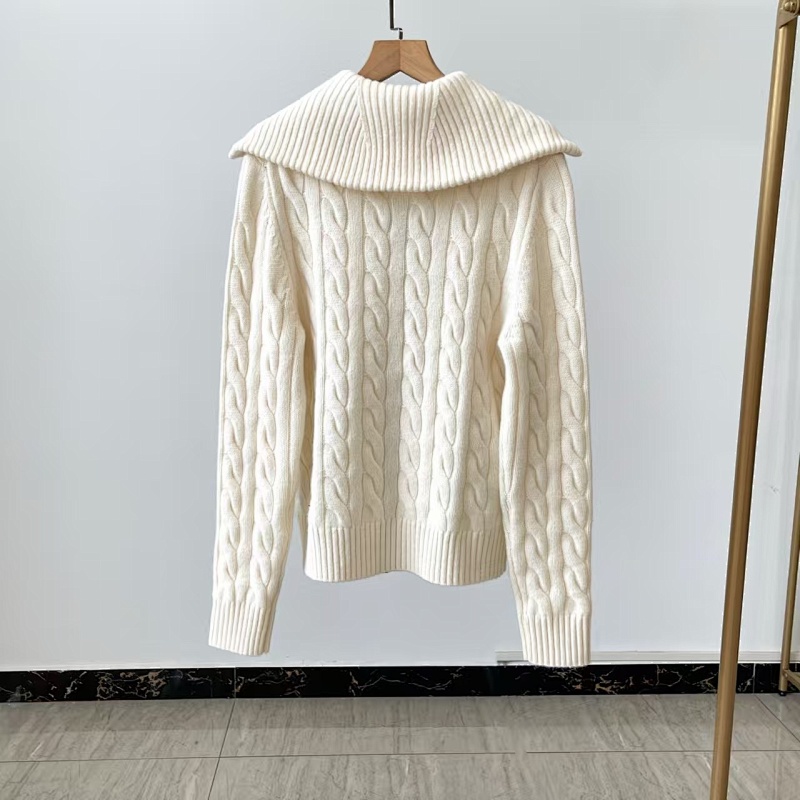 ##Wool Cable Knit Full Zip Cardigan 808 P 7