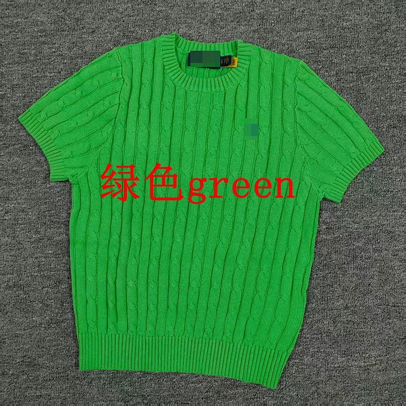 .00##candy Color Round Neck Pure Cotton Short Sleeves Sweater C 4