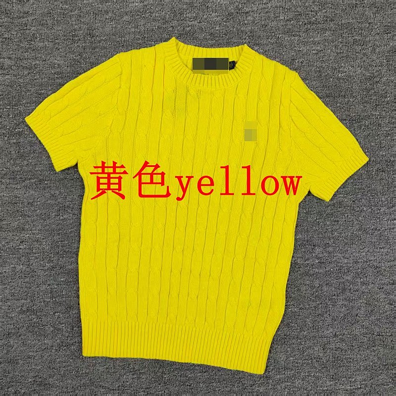 .00##candy Color Round Neck Pure Cotton Short Sleeves Sweater C 7