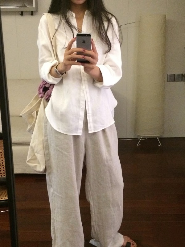 24.8usd ## Classic Wide-leg Linen Trousers N 3