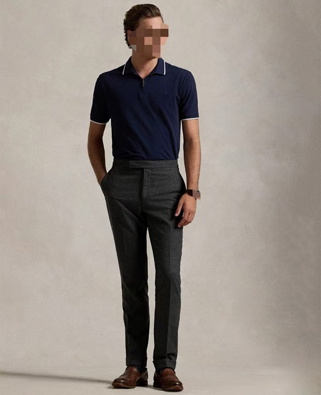 ##Custom Slim Fit Half-Zip Polo Shirt With Tipping Polo Y 2