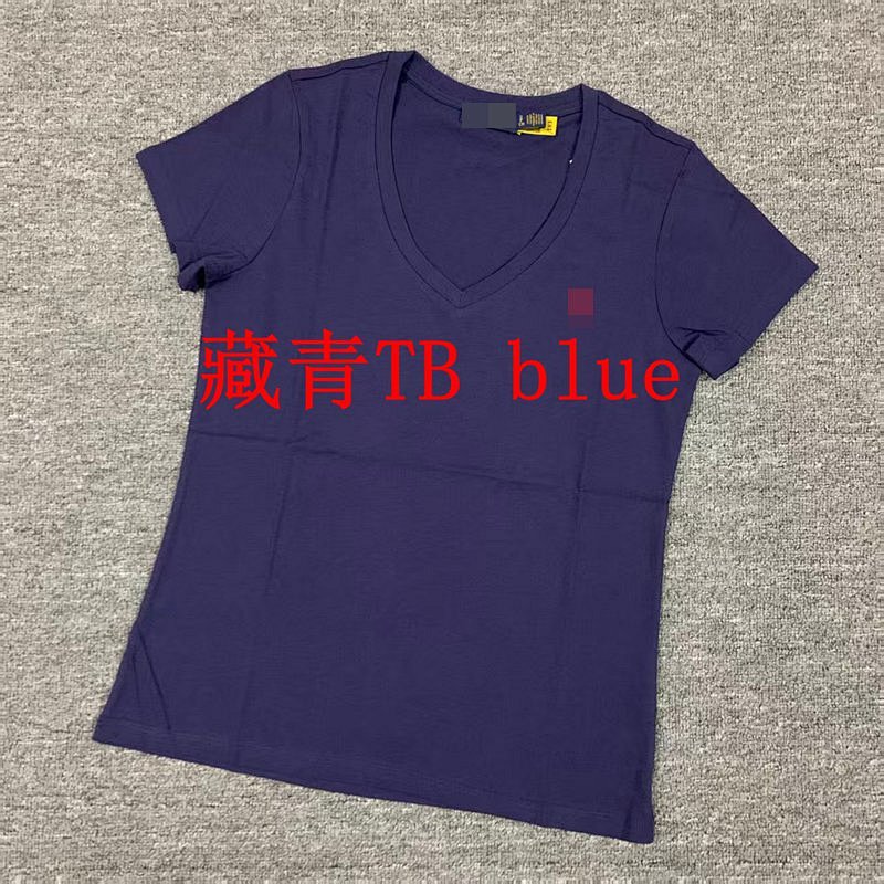 .00#pure Cotton V-neck Solid Color T-shirt For Women V T C 5