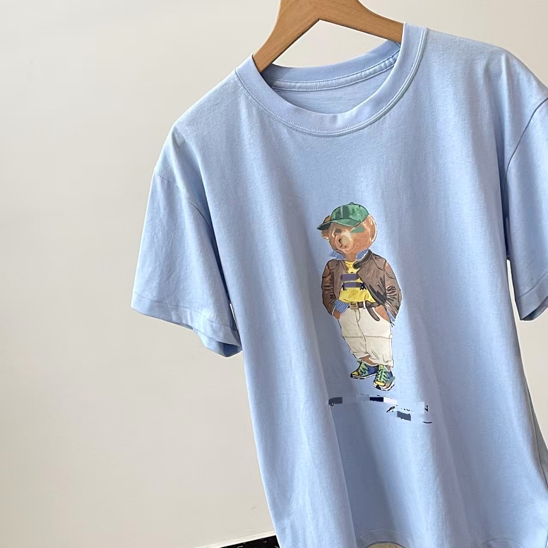 ##Sky Blue Bear Graphic Tee 0808 T P 9