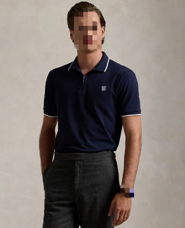 ##Custom Slim Fit Half-Zip Polo Shirt With Tipping Polo Y 3