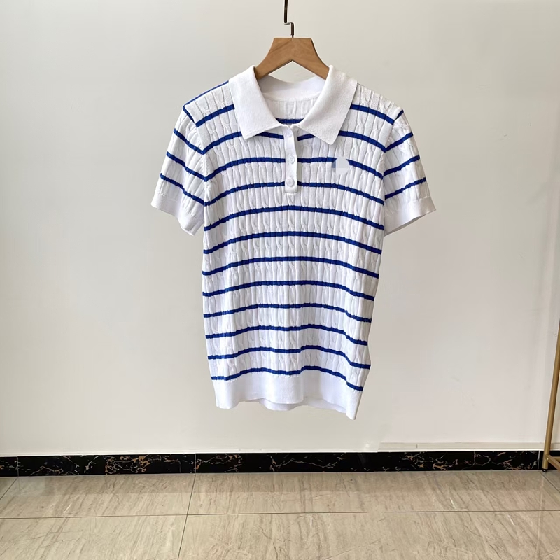 ##Two-Tone Striped Cable Knit Tee 066 P 5