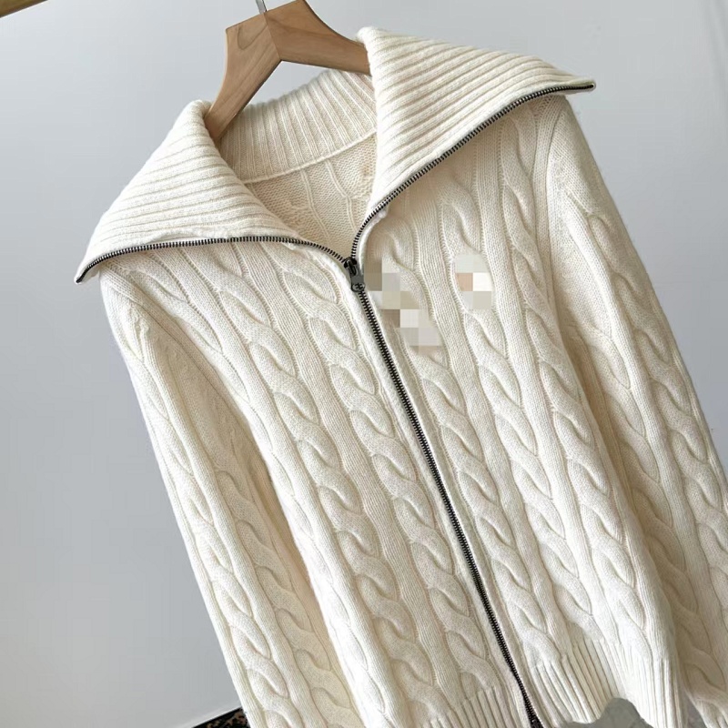 ##Wool Cable Knit Full Zip Cardigan 808 P 8