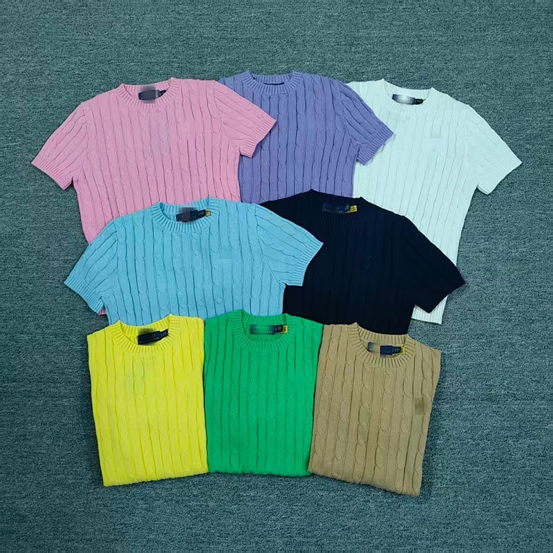 .00##candy Color Round Neck Pure Cotton Short Sleeves Sweater C 2