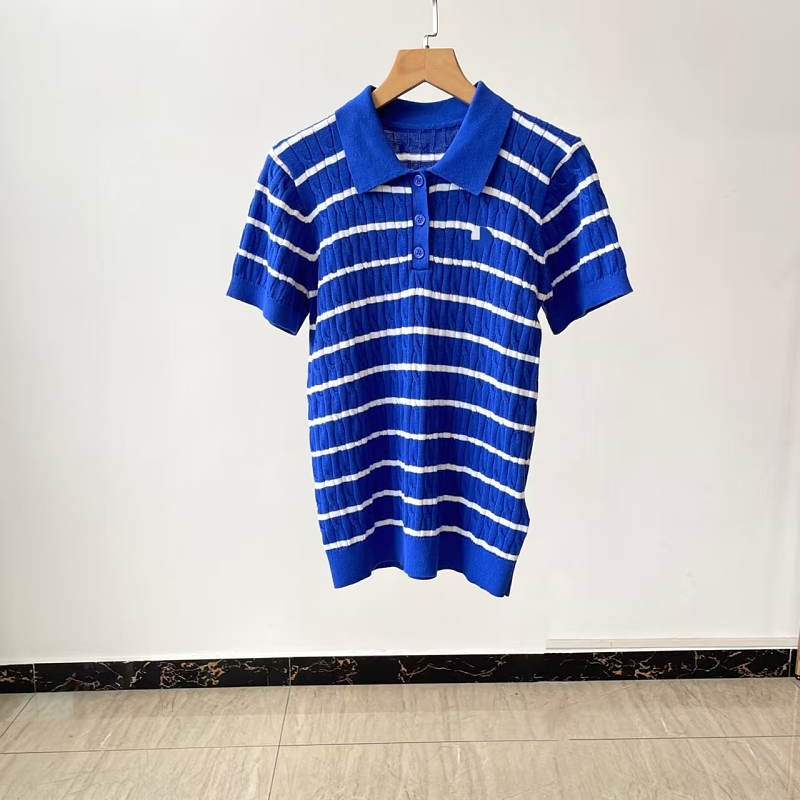 ##Two-Tone Striped Cable Knit Tee 066 P 4