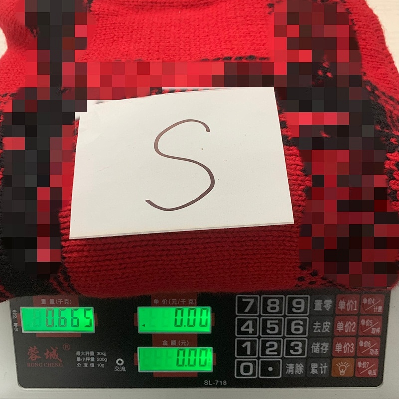 ##ny Co-branded Plaid Red Sweater Ny P 6
