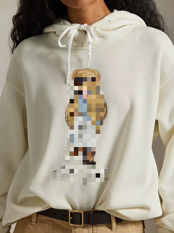 ##Women's Bear Oversized Fleece Hoodie P 4