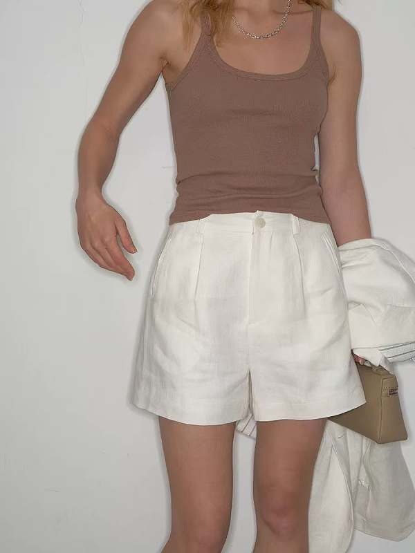 ##Women's Linen Casual Suit Shorts P 9