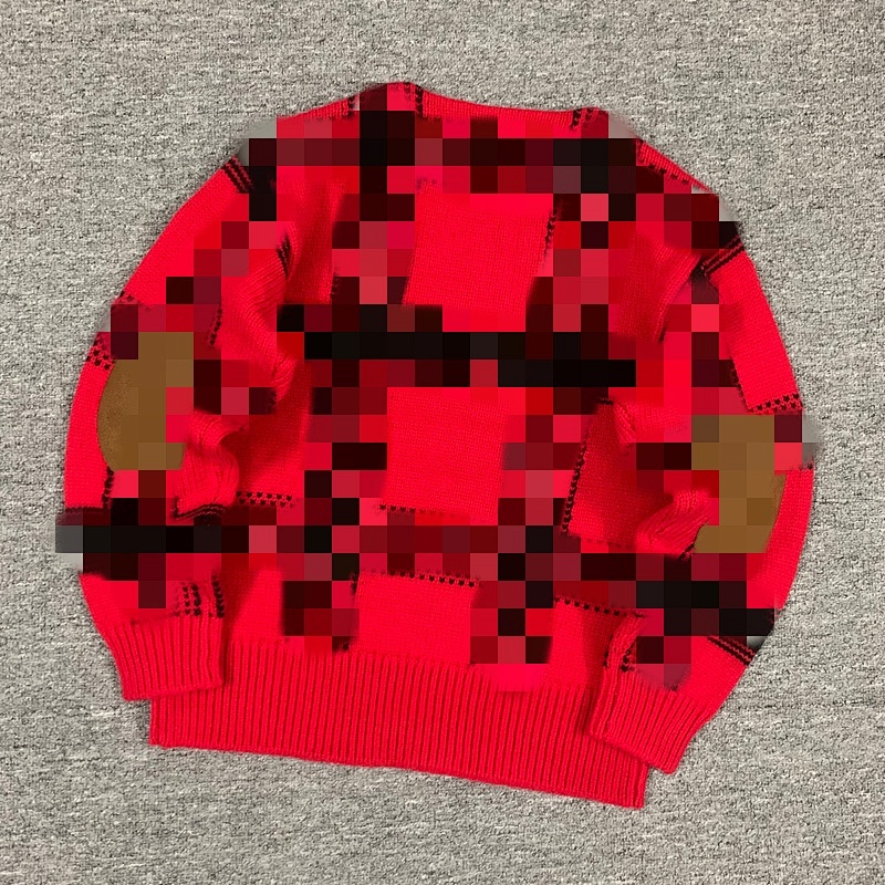 ##ny Co-branded Plaid Red Sweater Ny P 3