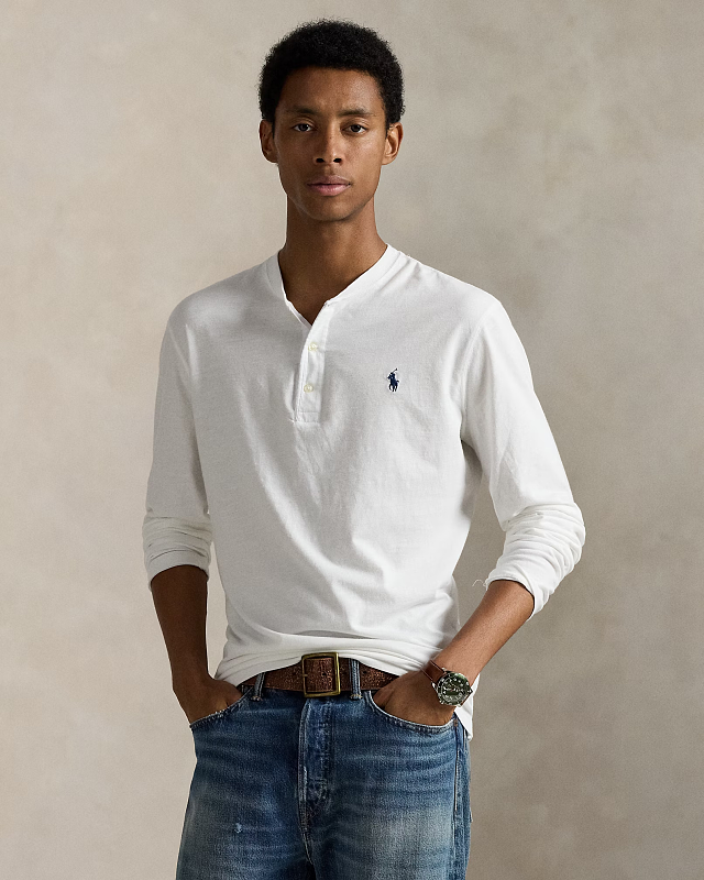 ##Long Sleeve Henley T-Shirt T B 5