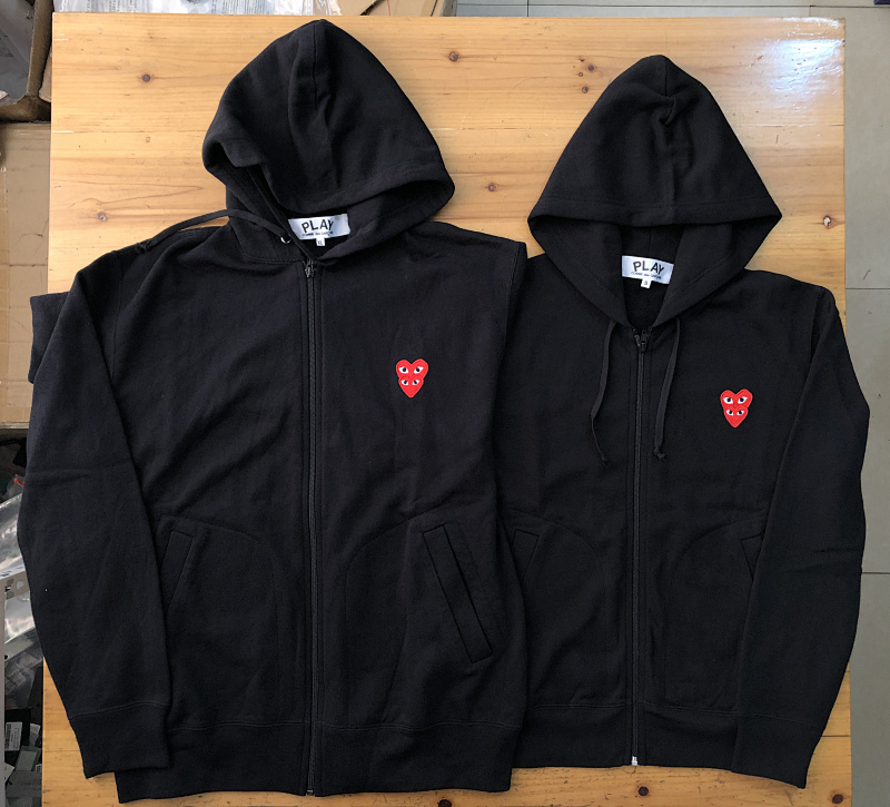 100% Cotton CDG Play Zip Hoodie , P26 3