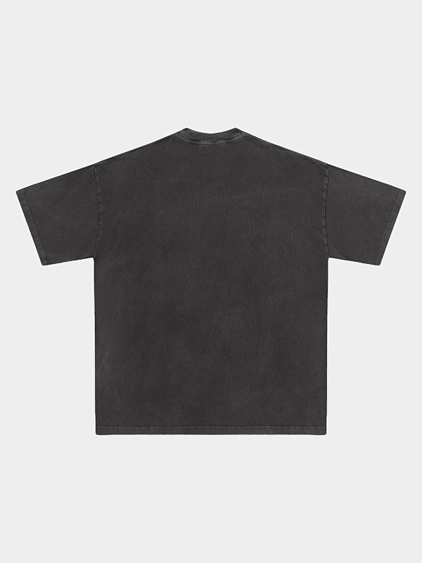 220gsm Union Kingdom Washed Black 100% Cotton Loose Fit Blank T-shirt · 2