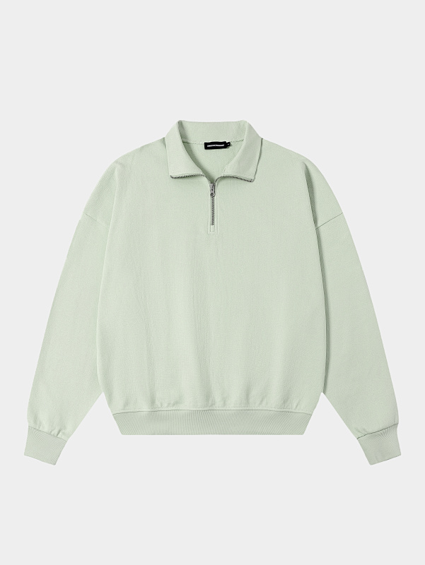 360gsm Union Kingdom 100% Cotton Boxy Cropped Fit Quarter-zip Sweatshirt