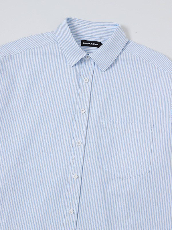 [Restocking]180gsm 100% Cotton Oxford Weave Boxy Cropped Fit Long-sleeved Shirt 3