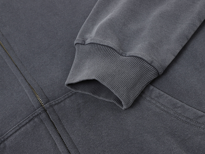 450gsm Union Kingdom 100% Cotton Polar Fleece Boxy Cropped Fit Washed Zip-up · 6