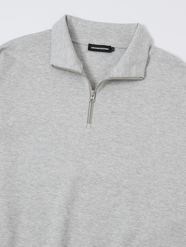 430gsm Union Kingdom Double-face Fabric Boxy Cropped Fit Quarter-zip Sweatshirt 4