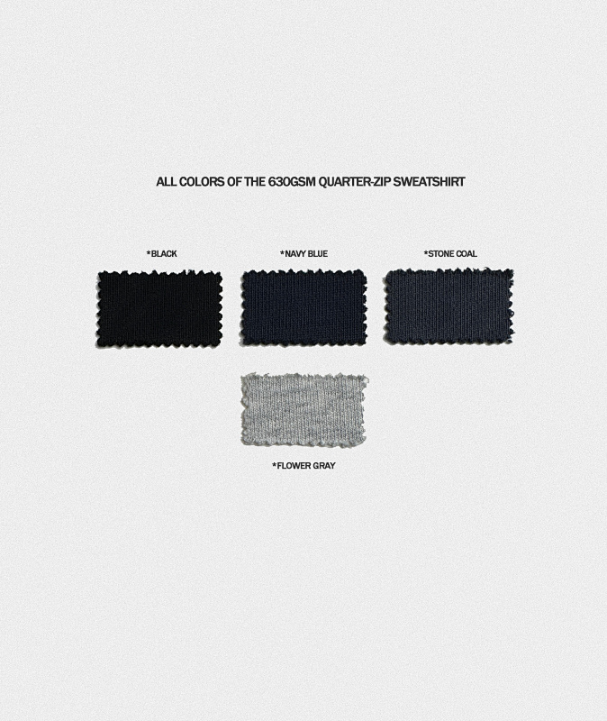 630gsm Union Kingdom Boxy Crop Fit Blank Quarter-zip Sweatshirt